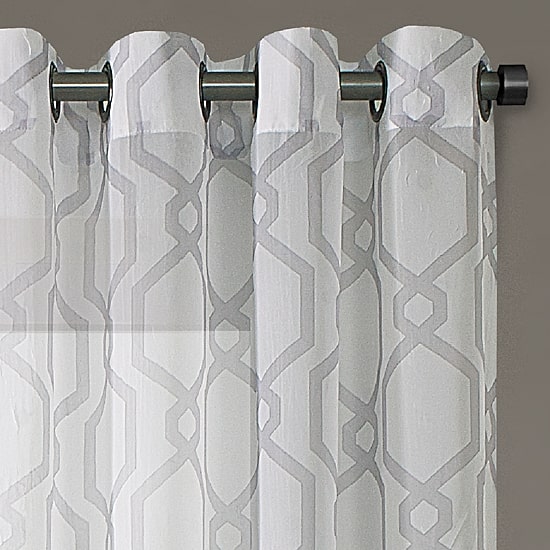 Regal Home Crushed Voile Geo Print Grommet Top Sheer Single Curtain Panel