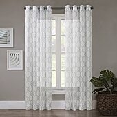 Regal Home Crushed Voile Geo Print Grommet Top Sheer Single Curtain Panel