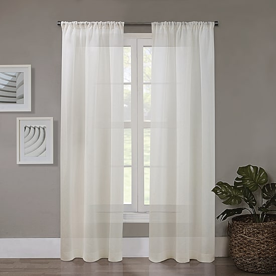 Regal Home Meadow Solid Rod Pocket Sheer Single Curtain Panel