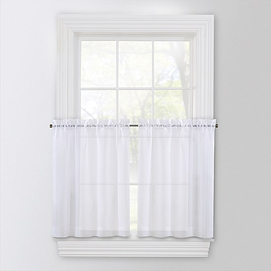 Regal Home Voile Solid 2-pc. Rod Pocket Window Tier