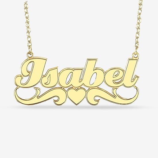 Personalized 14K Gold Over Sterling Silver Name Necklace