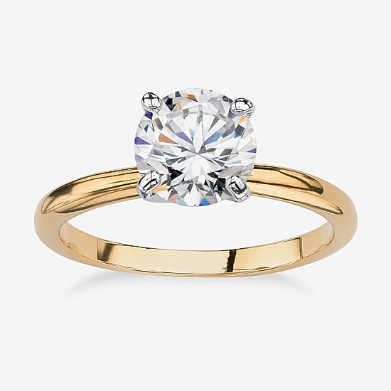 Womens 1 7/8 CT. Cubic Zirconia 18K Gold Over Brass Engagement Ring