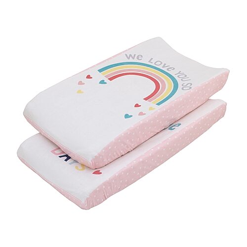 Nojo We Love You So 2 Pack Changing Pad Cover, One Size, Multiple Colors
