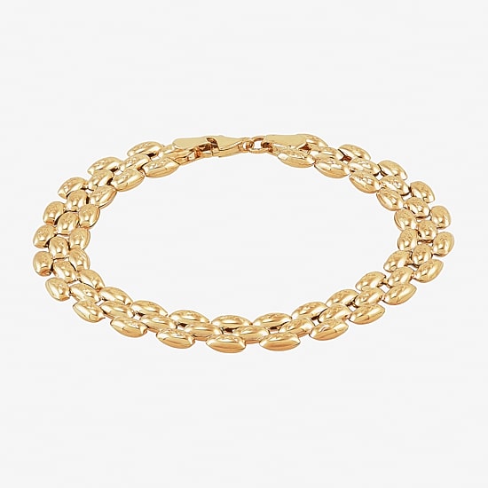 Womens 14K Gold 7.25 Inch Link Bracelet