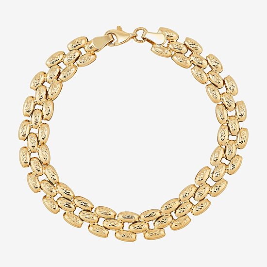 Womens 14K Gold 7.25 Inch Link Bracelet
