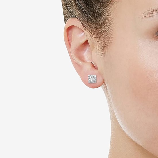 1/4 CT. T.W. Natural White Diamond Sterling Silver 3.8mm Stud Earrings