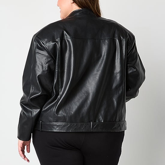 Worthington Womens Plus Midweight Motorcycle Jacket