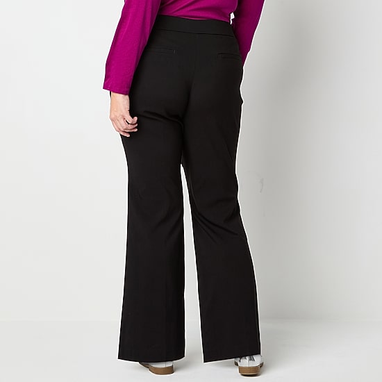 Liz Claiborne Lisa Womens Plus Flare Mid Rise Pull-On Pant