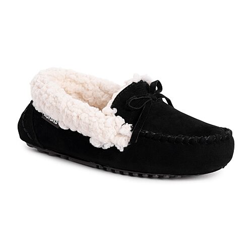 Muk Luks Womens Moccasin Slippers, 9, Black