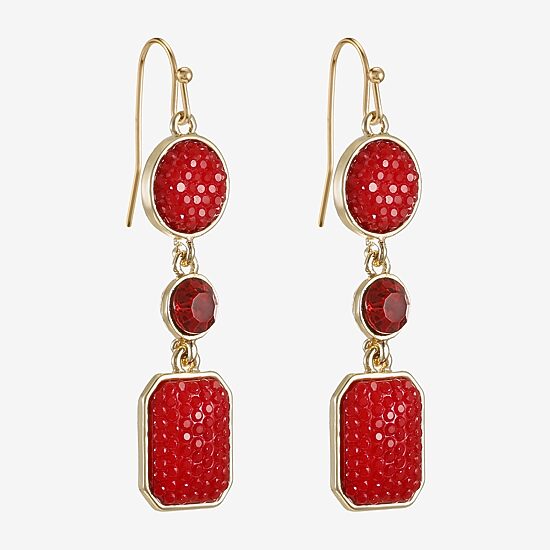 Mixit Gold Tone Womens Drop Earrings