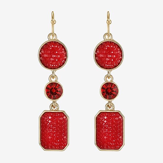 Mixit Gold Tone Womens Drop Earrings