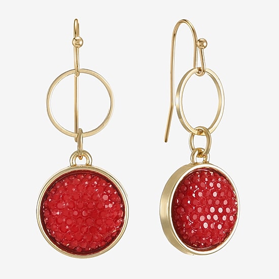 Mixit Gold Tone Womens Drop Earrings