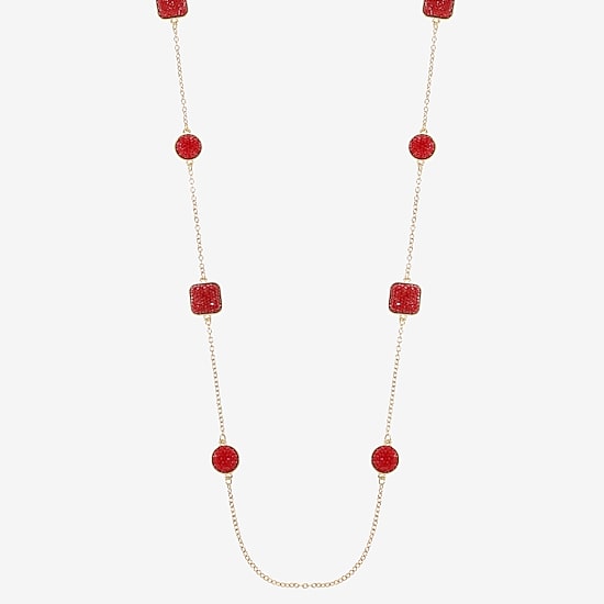 Mixit Gold Tone Womens 34 Inch Strand Necklace