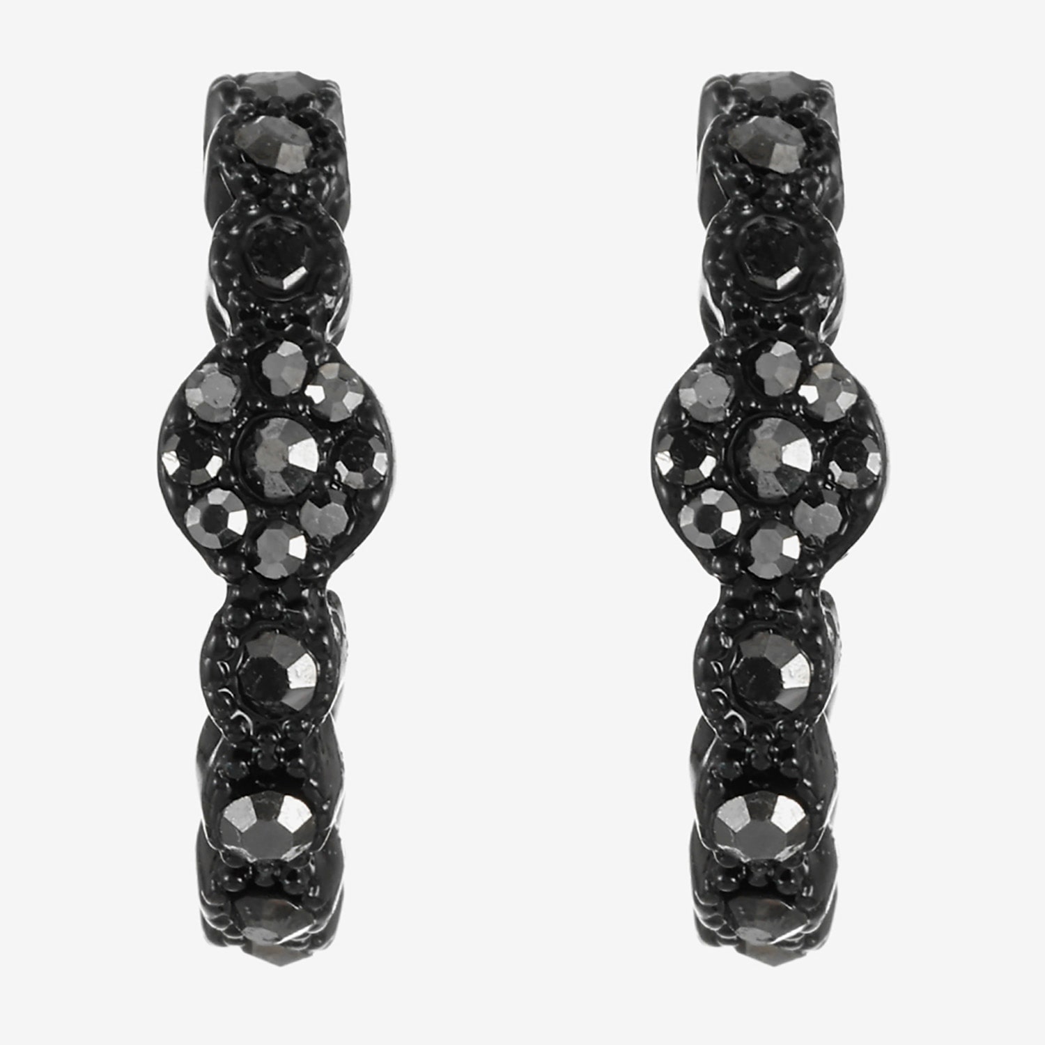 Mixit Black Womens Gray Glass 38mm Round Hypoallergenic Hoop Earrings