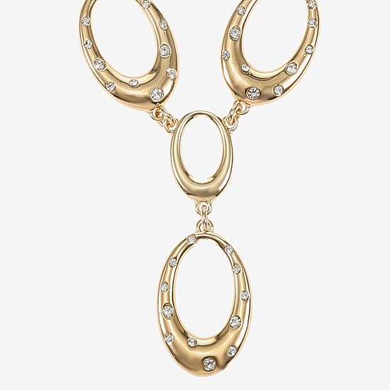 Liz Claiborne Y Necklace & Stud Earring Womens Glass Oval 2-pc. Jewelry Set