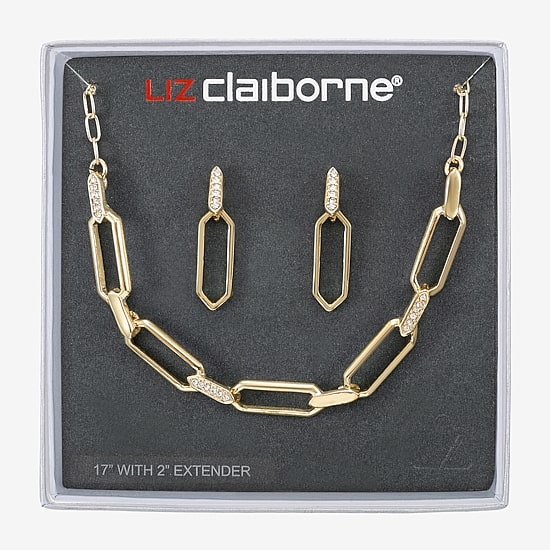 Liz Claiborne Collar Necklace & Drop Earring Womens Glass 2-pc. Jewelry Set