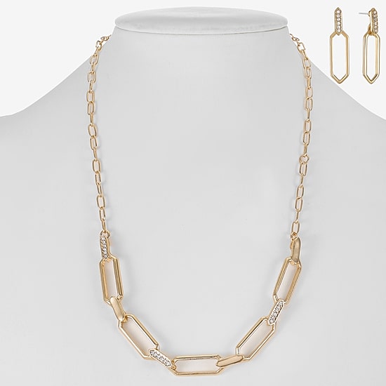 Liz Claiborne Collar Necklace & Drop Earring Womens Glass 2-pc. Jewelry Set
