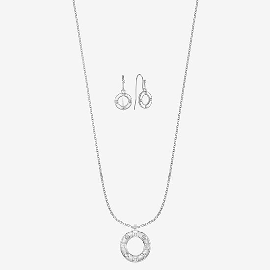 Liz Claiborne Pendant Necklace & Drop Earring Womens Glass 2-pc. Jewelry Set
