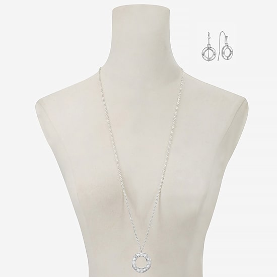 Liz Claiborne Pendant Necklace & Drop Earring Womens Glass 2-pc. Jewelry Set