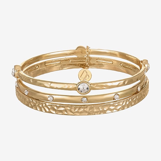 Liz Claiborne Textured Bangle Womens 3-pc. Glass Bracelet Set