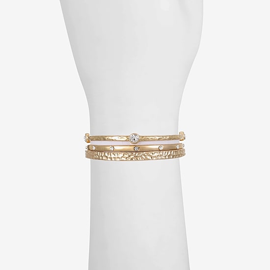 Liz Claiborne Textured Bangle Womens 3-pc. Glass Bracelet Set