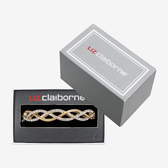 Liz Claiborne Interlaced Stretch Womens Glass Stretch Bracelet