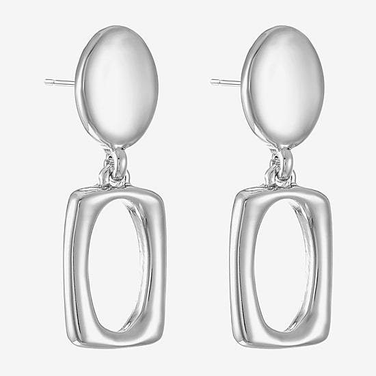 Liz Claiborne Double Womens Oval Rectangular Hypoallergenic Drop Earrings
