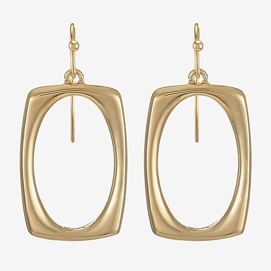 Liz Claiborne Womens Oval Rectangular Drop Earrings