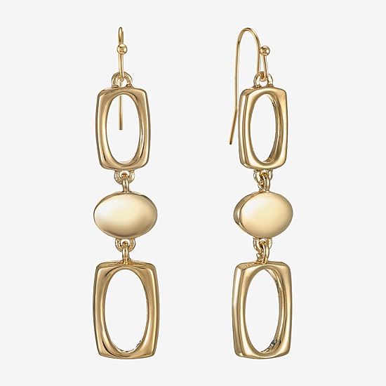 Liz Claiborne Womens Oval Drop Earrings
