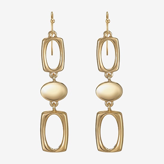 Liz Claiborne Womens Oval Drop Earrings