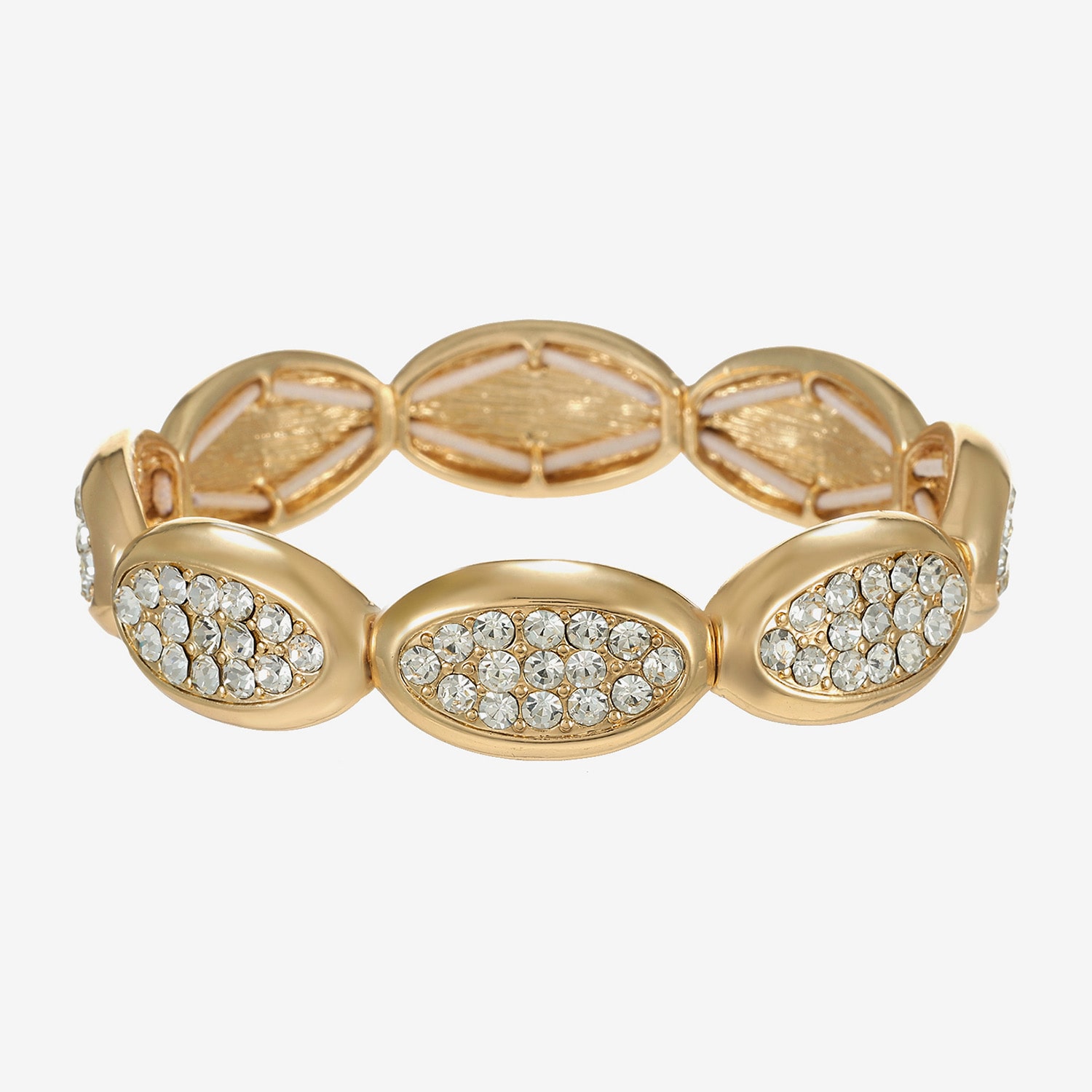 Liz Claiborne Pave Womens Glass Oval Stretch Bracelet