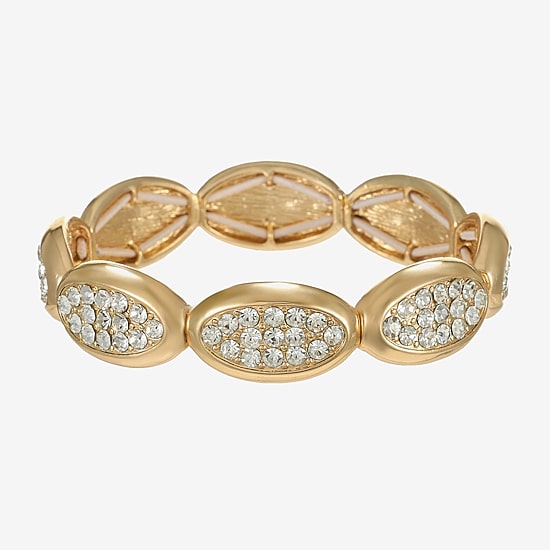 Liz Claiborne Pave Womens Glass Oval Stretch Bracelet