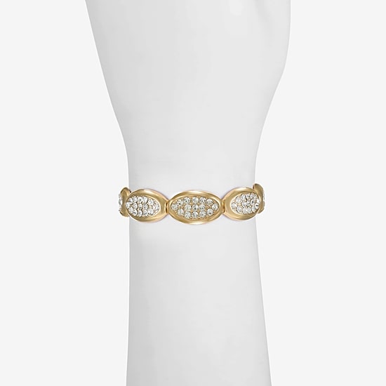 Liz Claiborne Pave Womens Glass Oval Stretch Bracelet