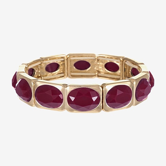 Liz Claiborne Womens Oval Rectangular Stretch Bracelet