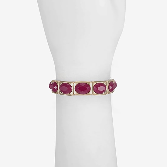 Liz Claiborne Womens Oval Rectangular Stretch Bracelet