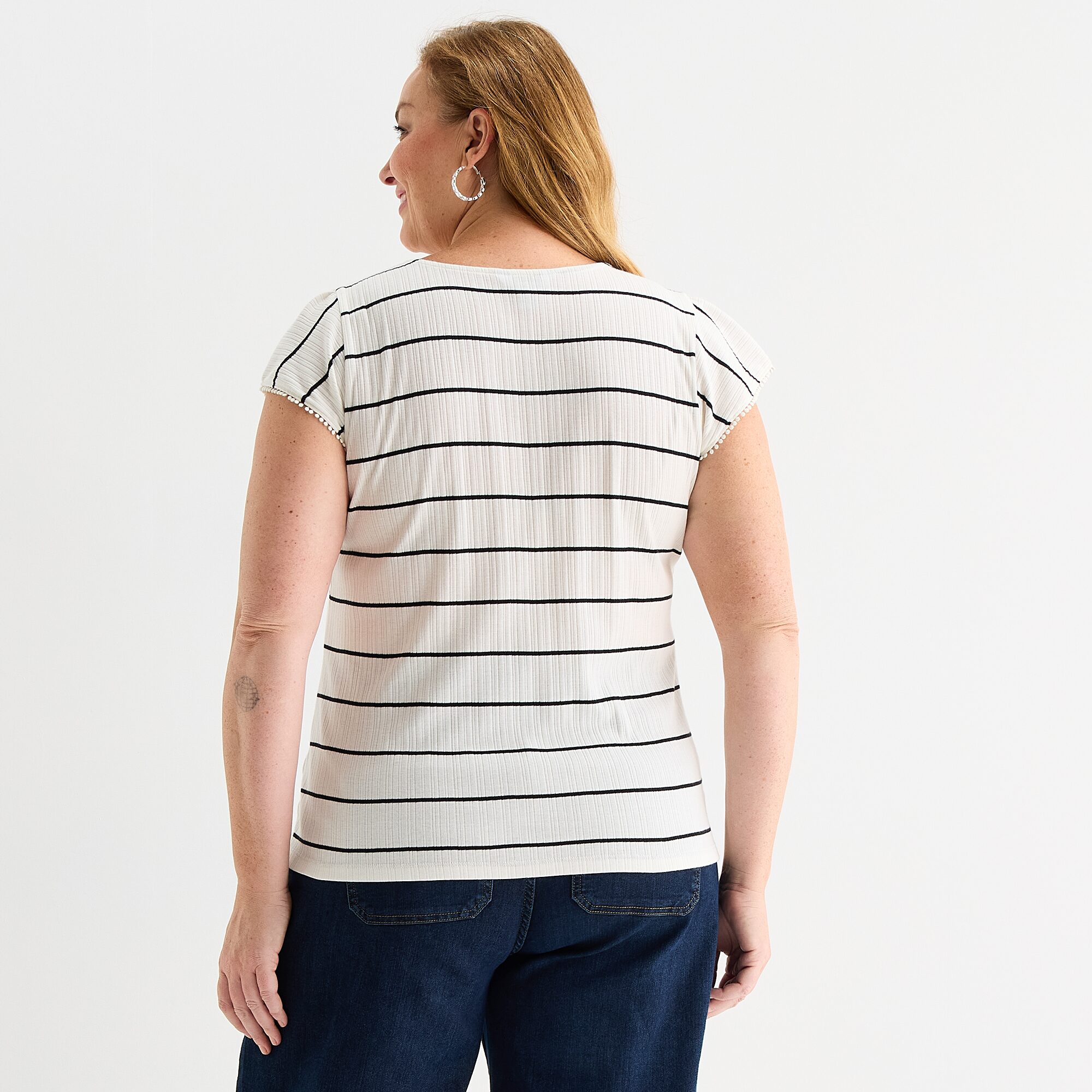 Liz Claiborne Womens Plus Round Neck Short Sleeve T-Shirt
