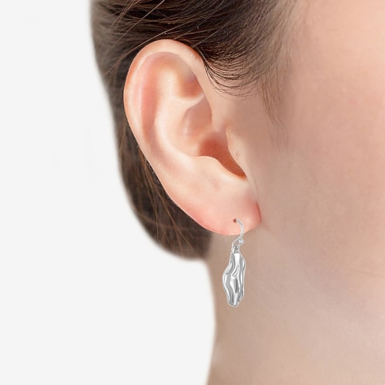 Liz Claiborne Textured Womens Oval Drop Earrings