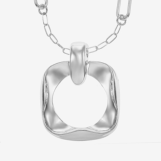 Liz Claiborne Textured Paperclip Pendant Necklace & Drop Earring Womens Square 2-pc. Jewelry Set