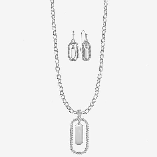Liz Claiborne Orbital Pendant Necklace & Drop Earring Womens 2-pc. Jewelry Set