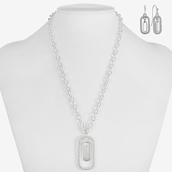 Liz Claiborne Orbital Pendant Necklace & Drop Earring Womens 2-pc. Jewelry Set