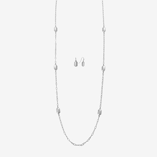 Liz Claiborne Station Necklace & Drop Earring Womens 2-pc. Jewelry Set