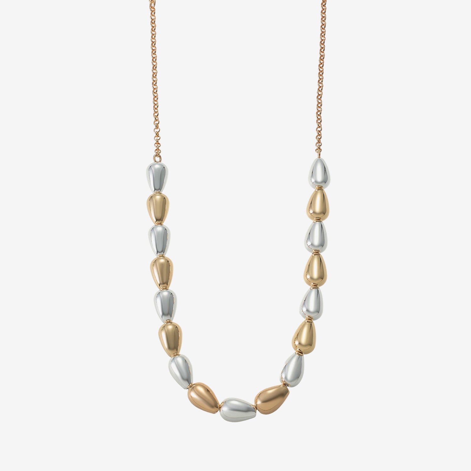 Liz Claiborne Two Tone Beaded Womens 17 Inch Collar Necklace