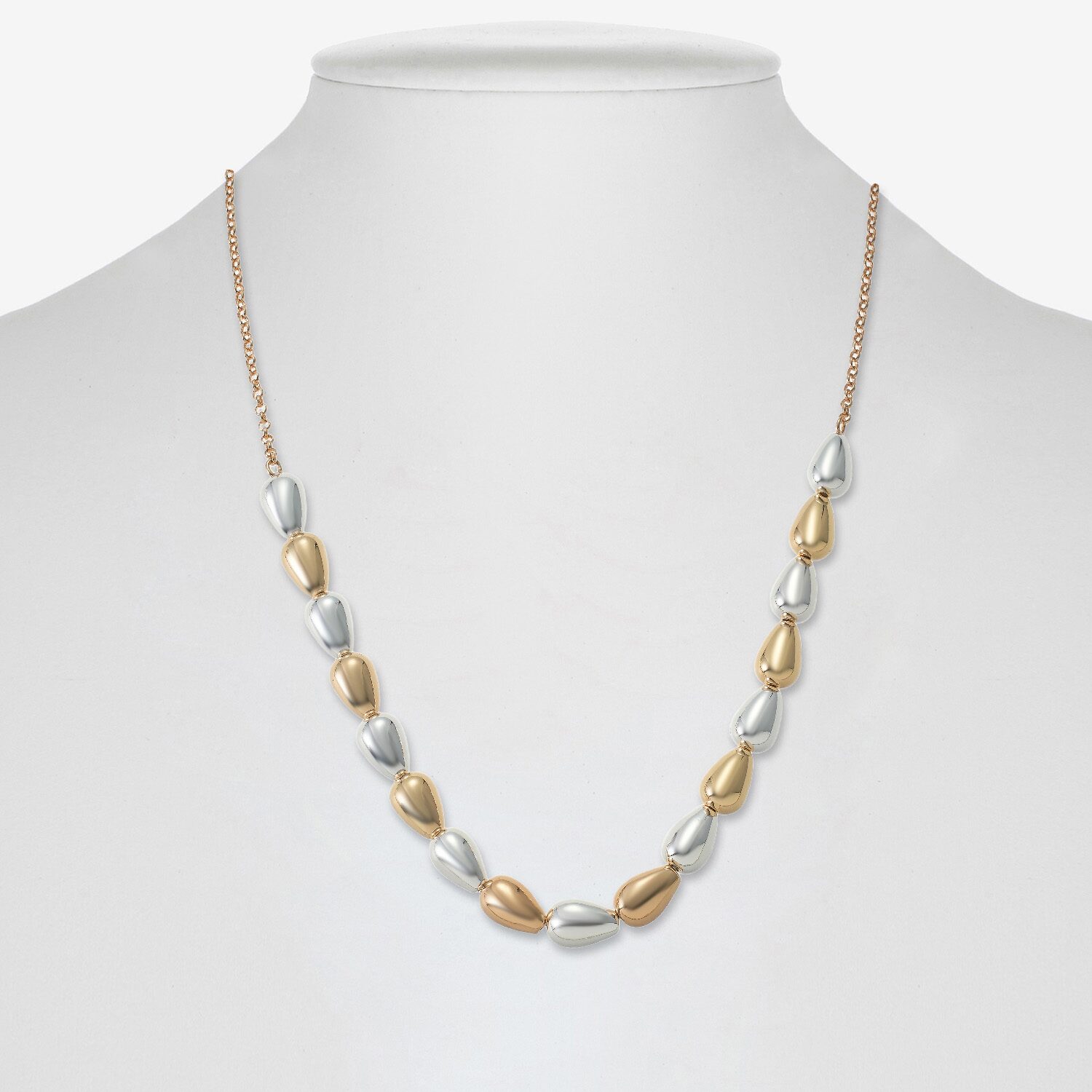Liz Claiborne Two Tone Beaded Womens 17 Inch Collar Necklace