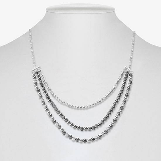 Liz Claiborne Two Tone Beaded Womens 18 Inch Collar Necklace