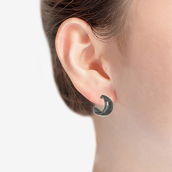 Liz Claiborne Huggie Womens 16.6mm Hypoallergenic Hoop Earrings