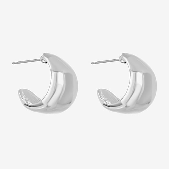 Liz Claiborne Huggie Womens 16.6mm Hypoallergenic Hoop Earrings