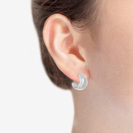 Liz Claiborne Huggie Womens 16.6mm Hypoallergenic Hoop Earrings