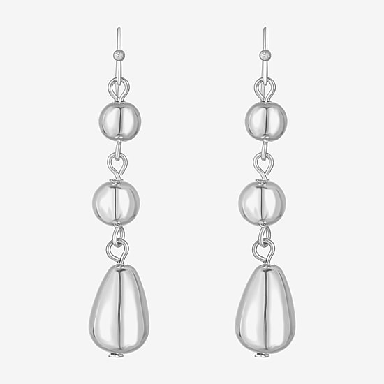 Liz Claiborne Beaded Womens Round Drop Earrings