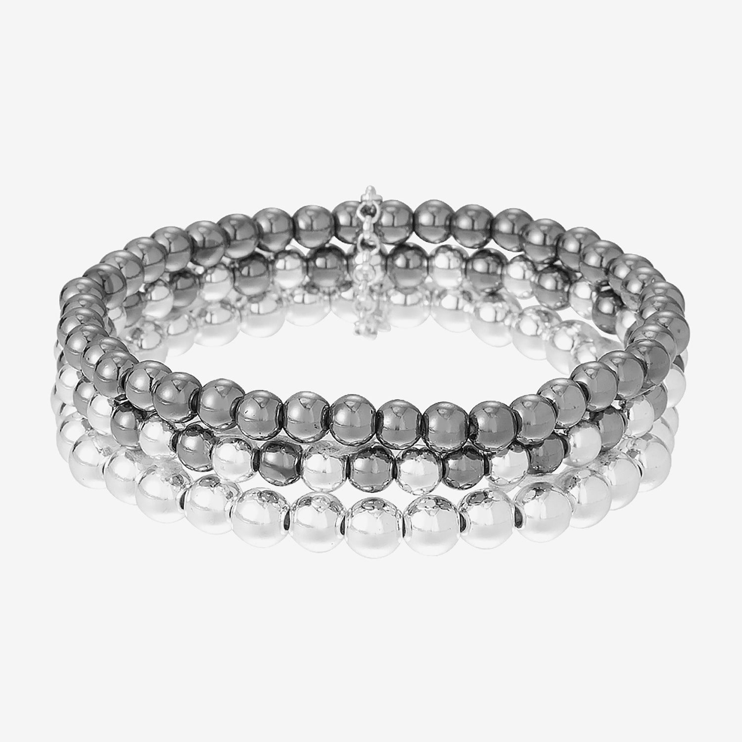 Liz Claiborne Two Tone Beaded Stretch Womens 3-pc. BEADED Bracelet Set