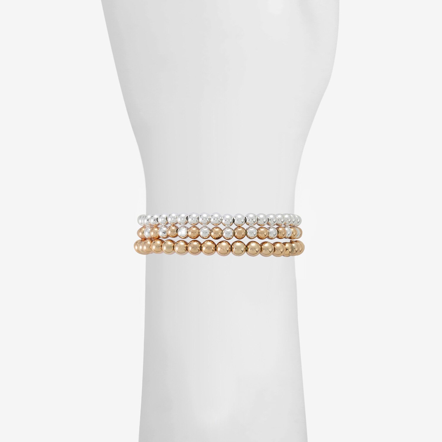 Liz Claiborne Two Tone Beaded Stretch Womens 3-pc. Bracelet Set